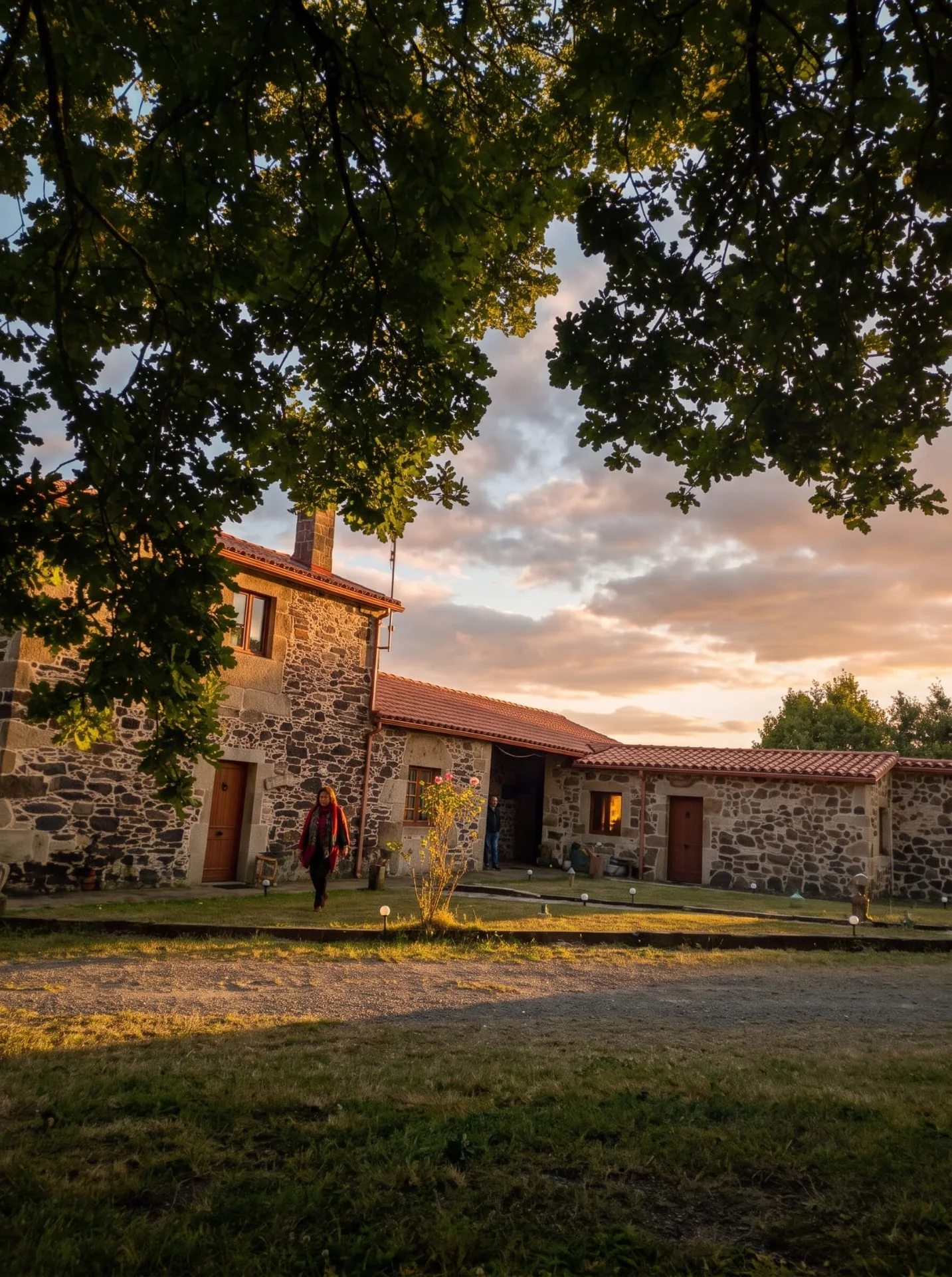 As Casiñas under the trees at sunset