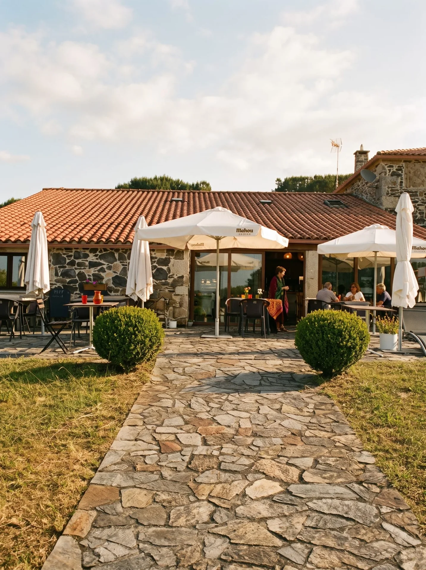Stone patio and terrace at As Casiñas